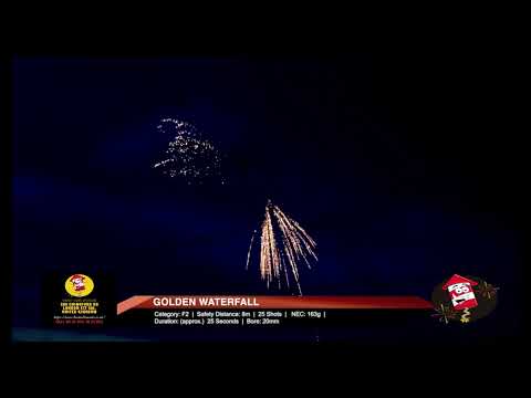 Golden Waterfall 25 shots Barrage Cake