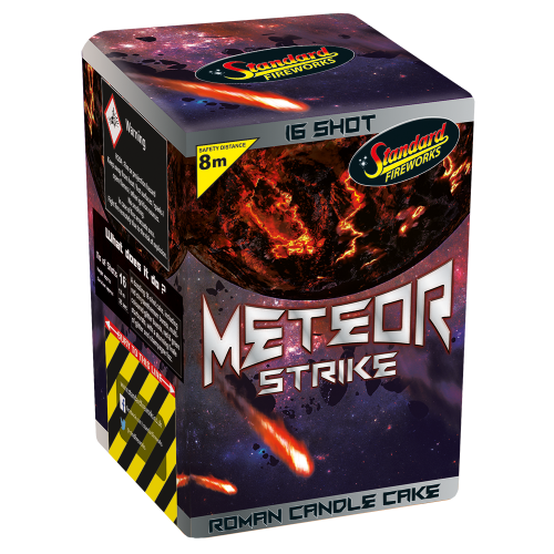 METEOR STRIKE 16 Shot Roman Candle Cake