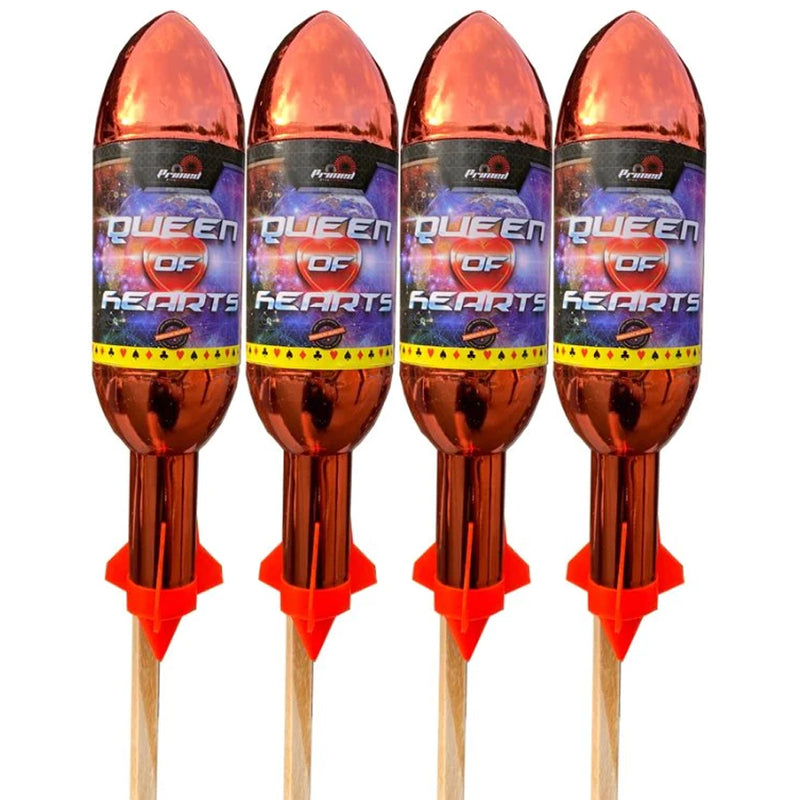 4x Queen of Hearts Rockets