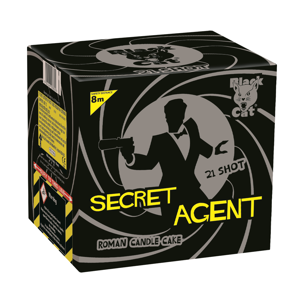 SECRET AGENT 21 Shot Roman Candle Cake