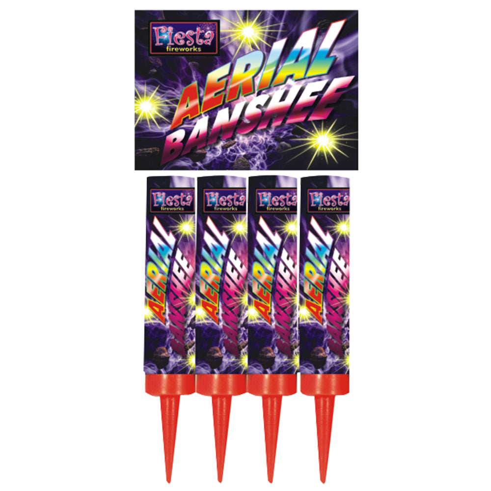 AERIAL BANSHEE (4 PACK) Roman Candles London Fireworks Shop